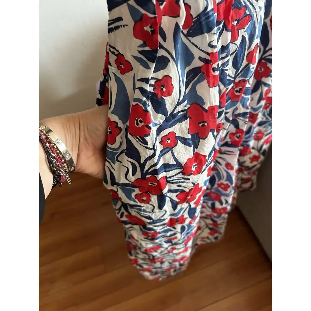 Seasalt Cornwall Charlotte Floral Midi Dress 12 Preppy Organic Cotton - Picture 9 of 11